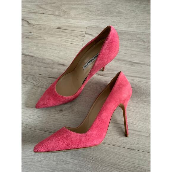 Manolo Blahnik BB 105mm Point Toe Suede Heel Size 38.5 - Picture 1 of 6